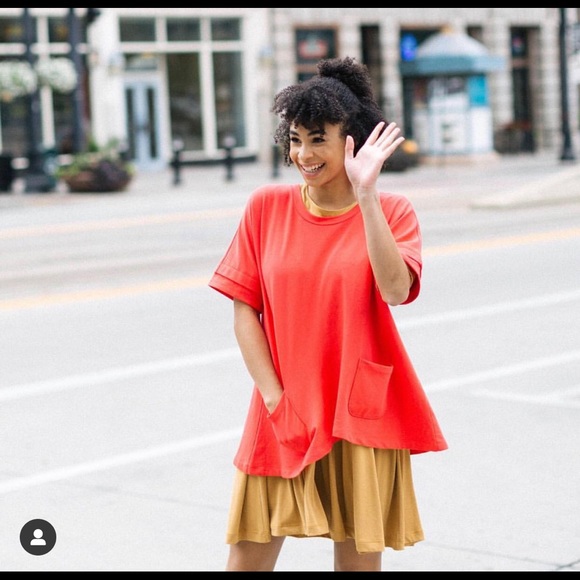 ☎️ Red Pullover with Pockets Tee Top Jersey Sweat - Picture 5 of 5